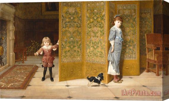 Frederick Goodall Puritan And Cavalier Stretched Canvas Painting / Canvas Art