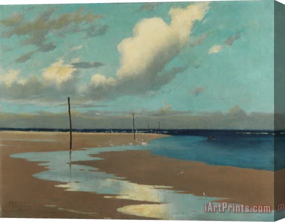 Frederick Milner Beach at Low Tide Stretched Canvas Painting / Canvas Art