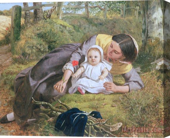 Frederick Richard Pickersgil Mother and Child with a poppy Stretched Canvas Print / Canvas Art