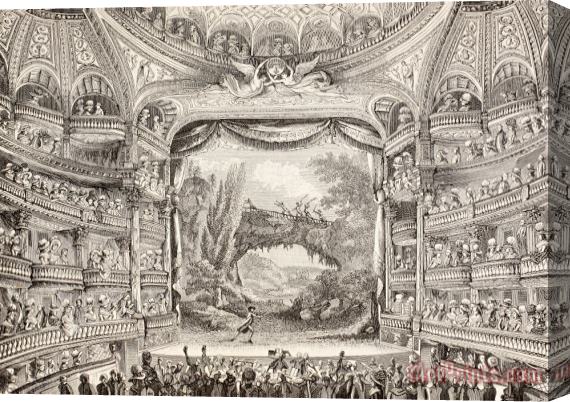 French School A 1789 Performance In The Theatre Des Varietes Amusantes Stretched Canvas Print / Canvas Art