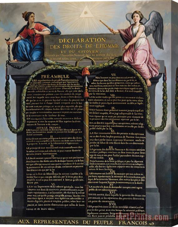 French School Declaration of the Rights of Man and Citizen Stretched Canvas Painting / Canvas Art