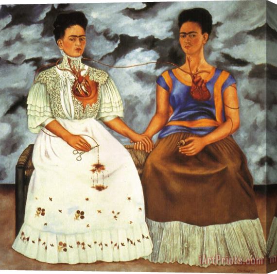Frida Kahlo The Two Fridas 1939 Stretched Canvas Painting / Canvas Art