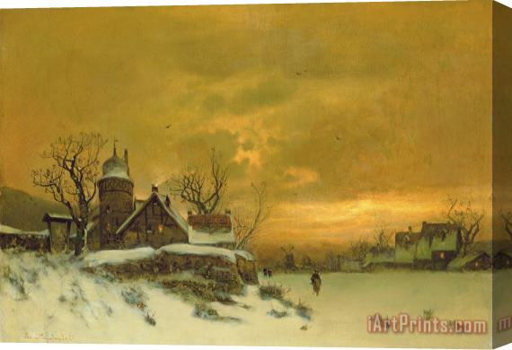 Friedrich Nicolai Joseph Heydendahl Winter Landscape Stretched Canvas Print / Canvas Art