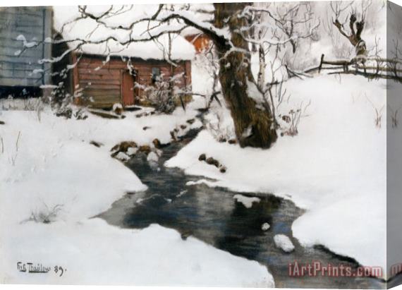 Fritz Thaulow Winter on The Isle of Stord Stretched Canvas Print / Canvas Art