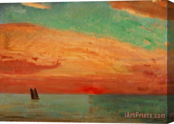Fujishima Takeji Sunrise Over The Eastern Sea Stretched Canvas Print / Canvas Art