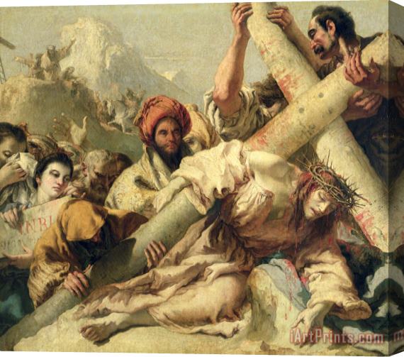 G Tiepolo Fall on the way to Calvary Stretched Canvas Painting / Canvas Art