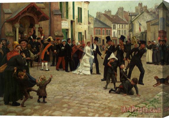 Gabriel Charles Deneux The Wedding Procession, Epinay Sur Seine Stretched Canvas Painting / Canvas Art