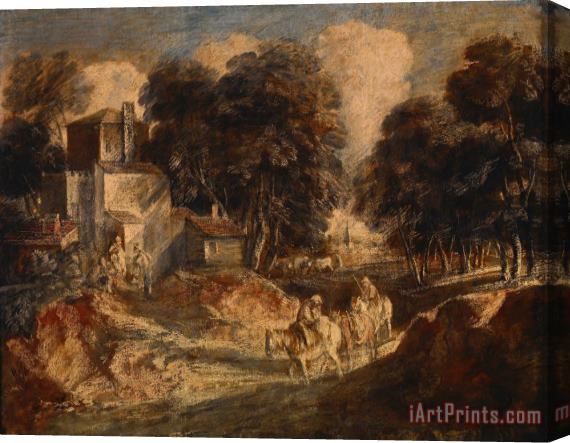 Gainsborough, Thomas Wooded Landscape with Mounted Peasants Stretched Canvas Painting / Canvas Art
