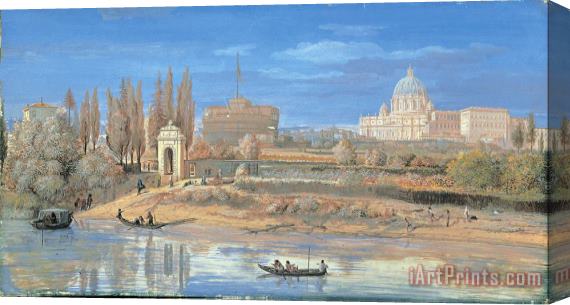 Gaspar van Wittel View of The Castel Sant'angelo And The Vatican Seen From Prati Di Castello Stretched Canvas Print / Canvas Art