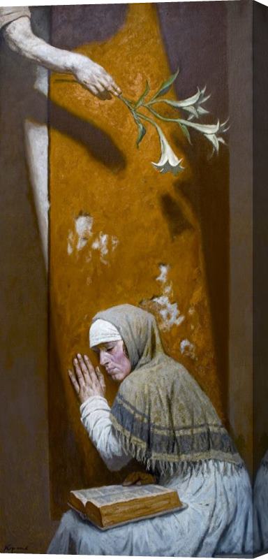 Gely Korzhev Annunciation Day, 1987 1900 Stretched Canvas Print / Canvas Art