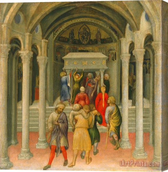 Gentile da Fabriano The Crippled And Sick Cured At The Tomb Of Saint Nicholas Stretched Canvas Painting / Canvas Art