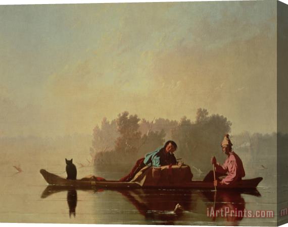 George Caleb Bingham Fur Traders Descending The Missouri Stretched Canvas Painting / Canvas Art