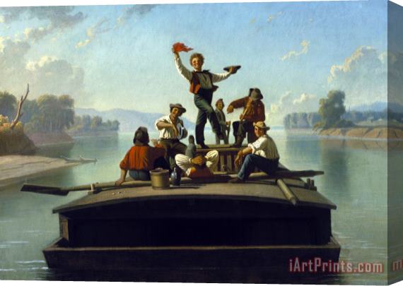 George Caleb Bingham The Jolly Flatboatmen Stretched Canvas Print / Canvas Art