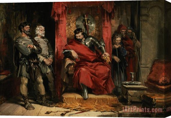 George Cattermole Macbeth instructing the Murderers employed to kill Banquo Stretched Canvas Print / Canvas Art