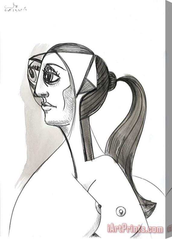 George Condo Female Profile, 2015 Stretched Canvas Print / Canvas Art