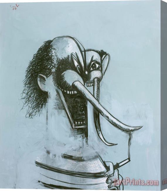 George Condo Modern Cave Man Stretched Canvas Print / Canvas Art