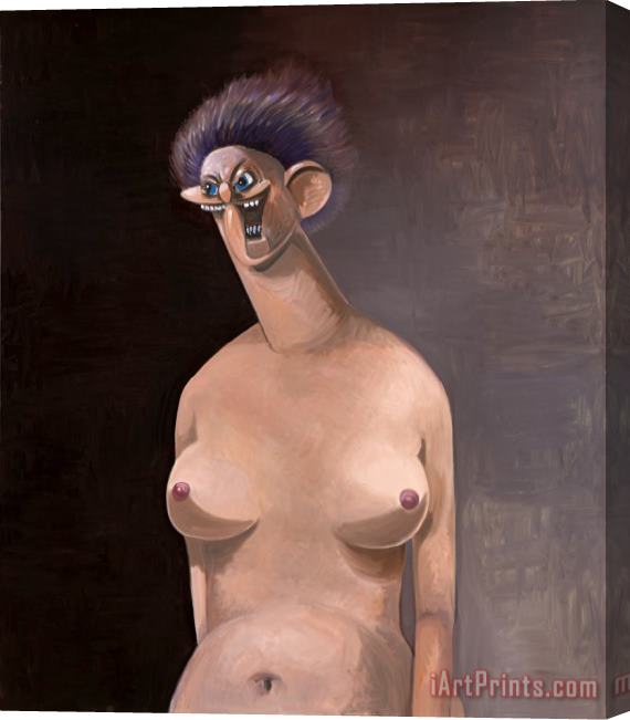 George Condo Nude with Purple Hair Stretched Canvas Painting / Canvas Art
