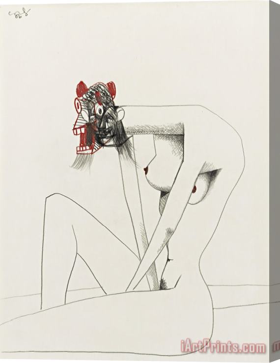 George Condo Seated Bather, 2006 Stretched Canvas Painting / Canvas Art