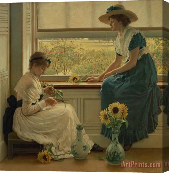 George Dunlop Leslie Sun and Moon Flowers Stretched Canvas Painting / Canvas Art