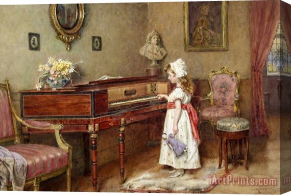 George Goodwin Kilburne Piano Practice Stretched Canvas Print / Canvas Art