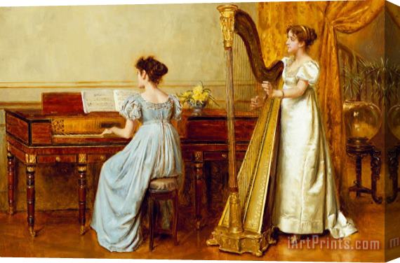 George Goodwin Kilburne The Music Room Stretched Canvas Print / Canvas Art
