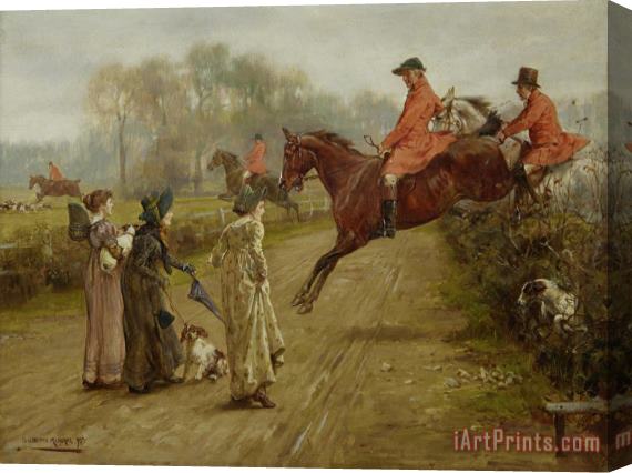 George Goodwin Kilburne Watching The Hunt Stretched Canvas Print / Canvas Art