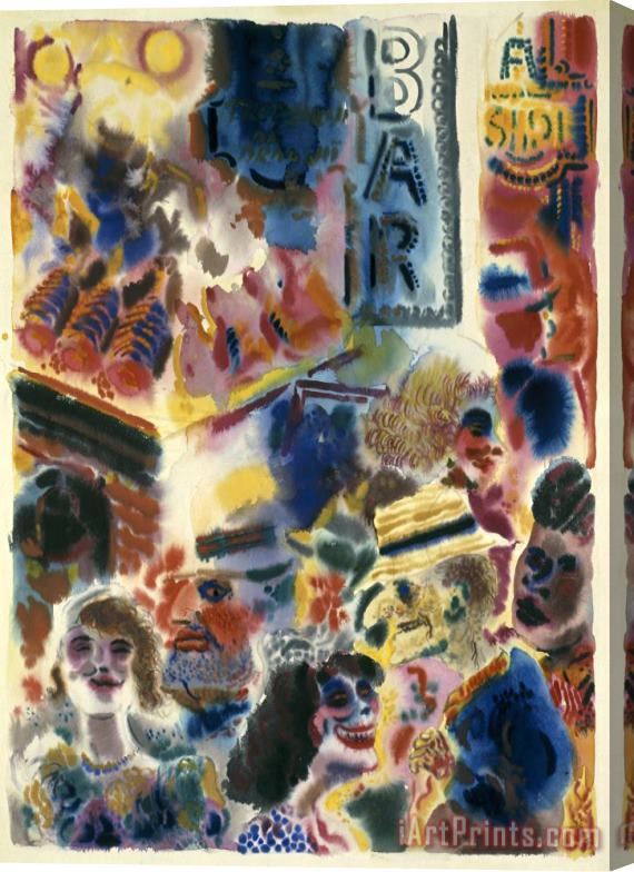 George Grosz Broadway Stretched Canvas Print / Canvas Art