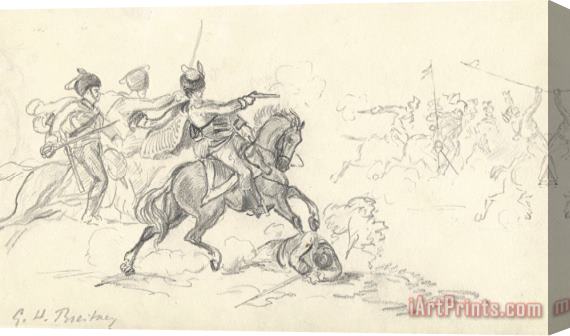 George Hendrik Breitner Cavaleriegevecht Stretched Canvas Painting / Canvas Art