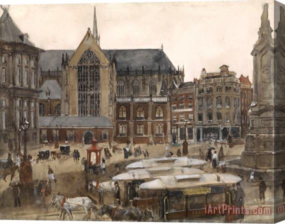 George Hendrik Breitner De Dam Te Amsterdam Stretched Canvas Painting / Canvas Art