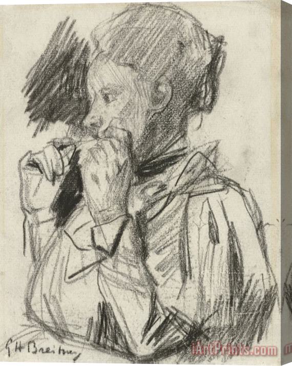 George Hendrik Breitner Lize Jordan, Zittend Naar Links Stretched Canvas Print / Canvas Art