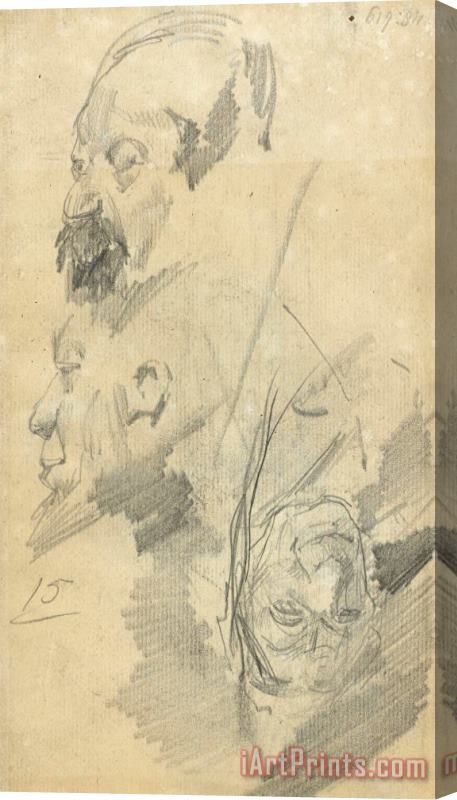 George Hendrik Breitner Schetsen Van Een Mannenhoofd Stretched Canvas Print / Canvas Art