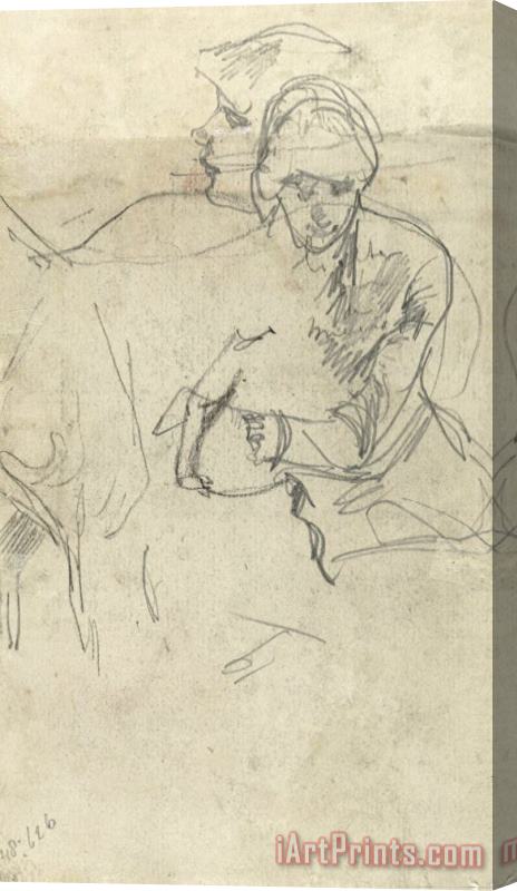 George Hendrik Breitner Schetsen Van Een Vrouw Stretched Canvas Painting / Canvas Art