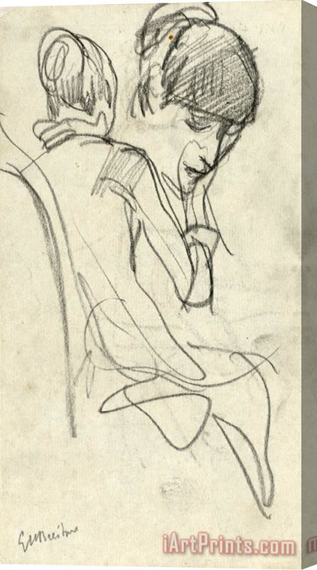 George Hendrik Breitner Schetsen Van Een Zittende Vrouw En Het Hoofd Van Een Vrouw Stretched Canvas Print / Canvas Art