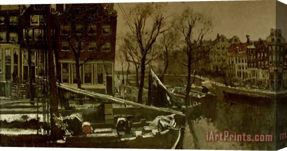 George Hendrik Breitner Winter in Amsterdam Stretched Canvas Print / Canvas Art
