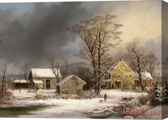 George Henry Durrie Winter in The Country: a Cold Morning Stretched Canvas Painting / Canvas Art