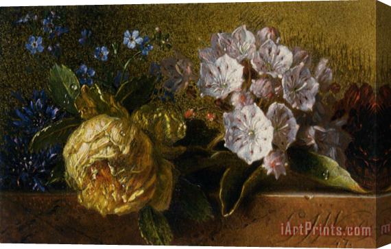 George Jacobus Johannes Van Os Flowers on a Ledge Stretched Canvas Painting / Canvas Art
