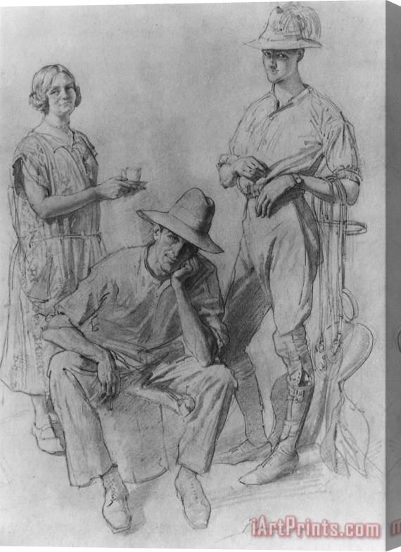 George Lambert Mrs Lambert, Mr Gordon And Mr Snekker Stretched Canvas Painting / Canvas Art