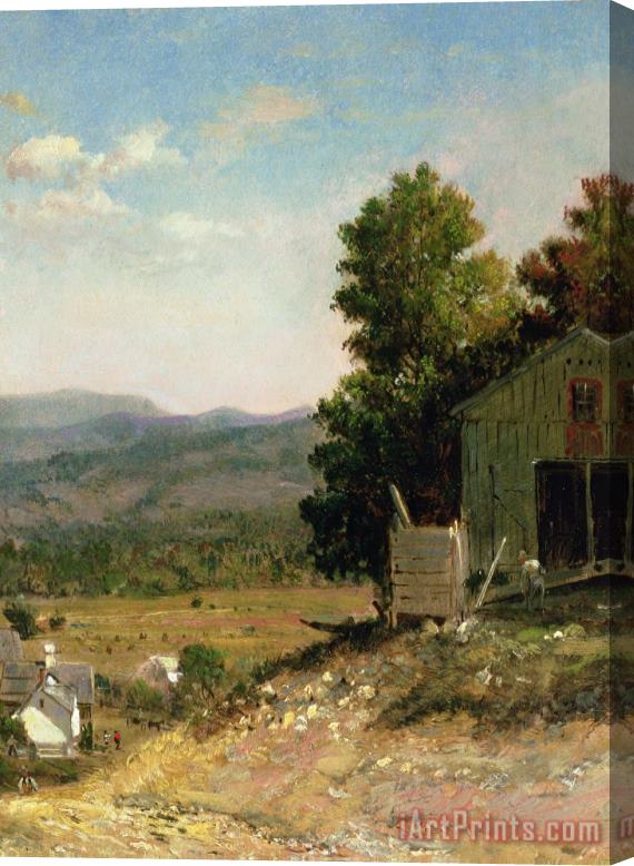 George Loring Brown Study of Old Barn in New Hampshire Stretched Canvas Print / Canvas Art