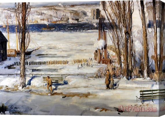George Wesley Bellows A Morning Snow, Hudson River Stretched Canvas Painting / Canvas Art