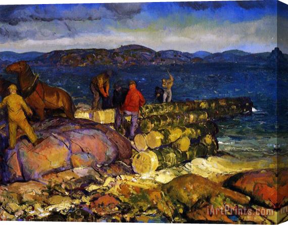George Wesley Bellows Dock Builders Stretched Canvas Painting / Canvas Art