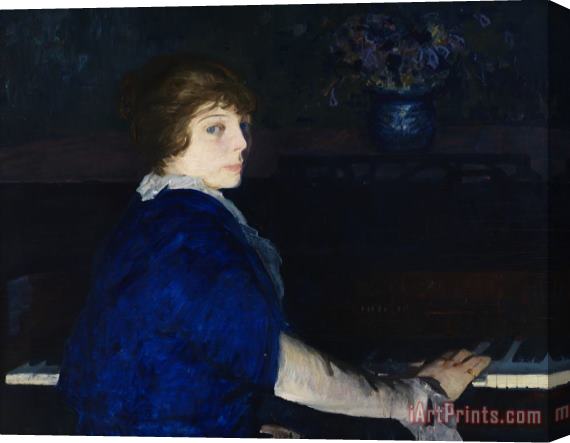 George Wesley Bellows Emma at The Piano Stretched Canvas Print / Canvas Art
