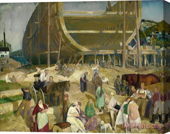 George Wesley Bellows Shipyard Society Stretched Canvas Print / Canvas Art