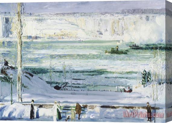 George Wesley Bellows Snow Capped River Stretched Canvas Print / Canvas Art