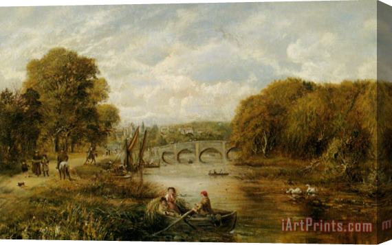 George William Mote Shepherds Driving Their Flock Stretched Canvas Painting / Canvas Art