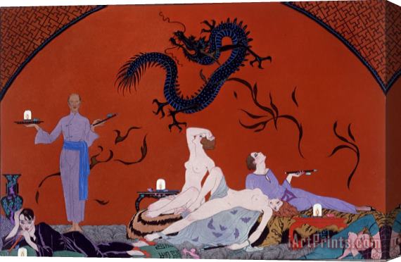 Georges Barbier At The House Of Pasotz Stretched Canvas Painting / Canvas Art