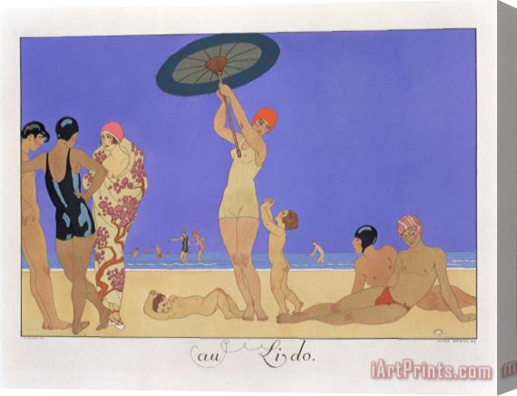 Georges Barbier At The Lido Stretched Canvas Print / Canvas Art