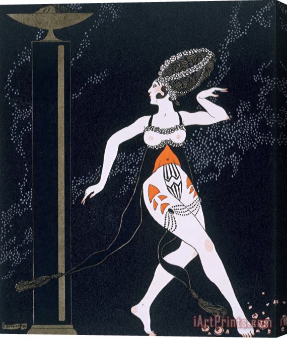 Georges Barbier Ballet Scene With Tamara Karsavina Stretched Canvas Painting / Canvas Art