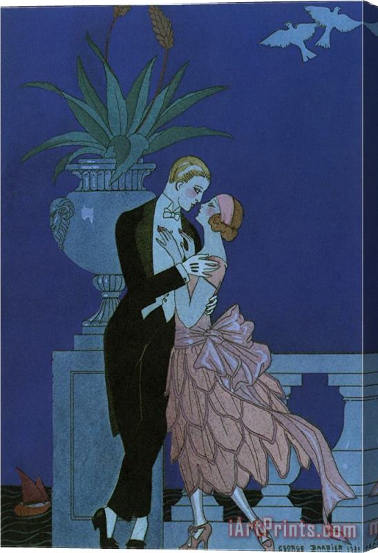 Georges Barbier By The Railing 1921 Stretched Canvas Print / Canvas Art