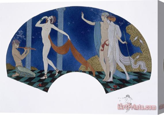 Georges Barbier Fan Design 1911 Stretched Canvas Painting / Canvas Art
