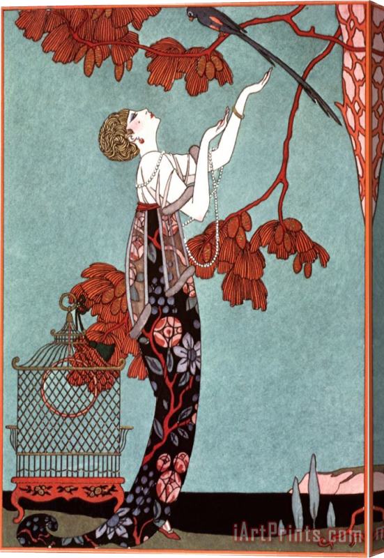 Georges Barbier Fashion Illustration 1914 Stretched Canvas Painting / Canvas Art